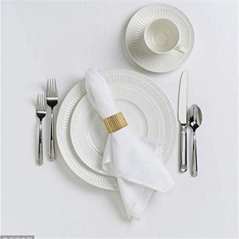 Gold and Silver Rhinestone Napkin Rings - 200 - Picture 5 of 8
